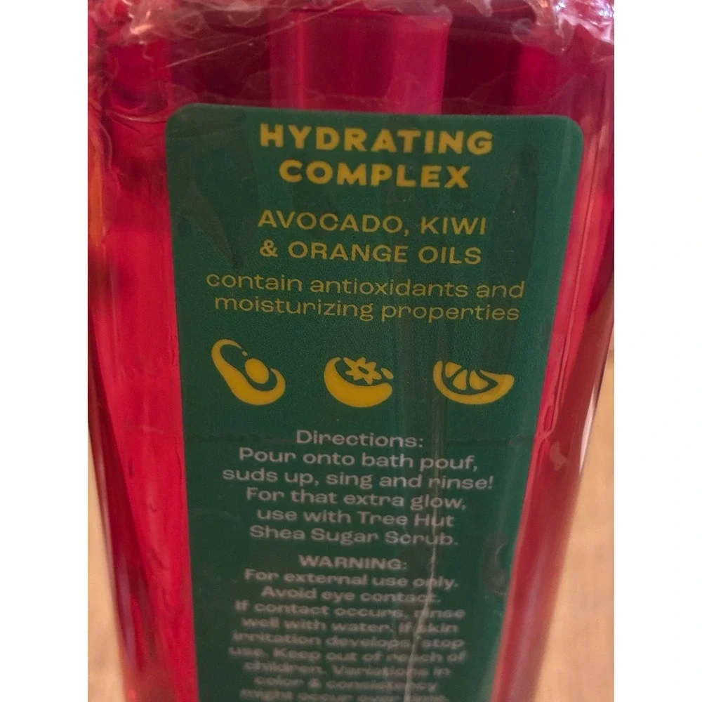 Tree Hut Raspberry Fizz Foaming Gel Wash 18oz Revitalize Hydrate Body Wash